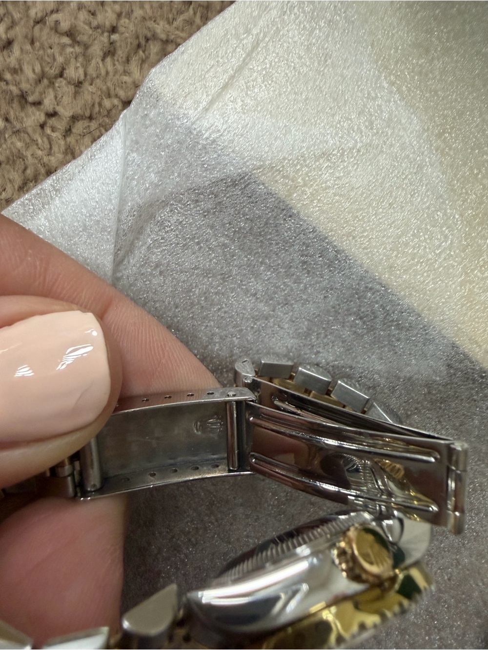 Rolex Ladies Two-Tone Watch with Pink Dial and Diamond Bezel - Picture 9 of 13